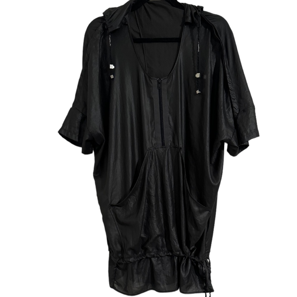 Mariagrazia Panizzi Rare Draped Oversized Zip Front Top w Hood Size Large / 44